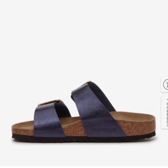 Birkenstock Navy Double-Buckle Sandal with Gold Buckles.BRAND NEW IN STORES NOW! - Picture 3 of 9